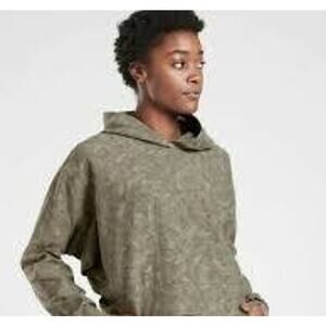 Athleta Printed Farallon Camo Olive Sweatshirt - Size Medium
